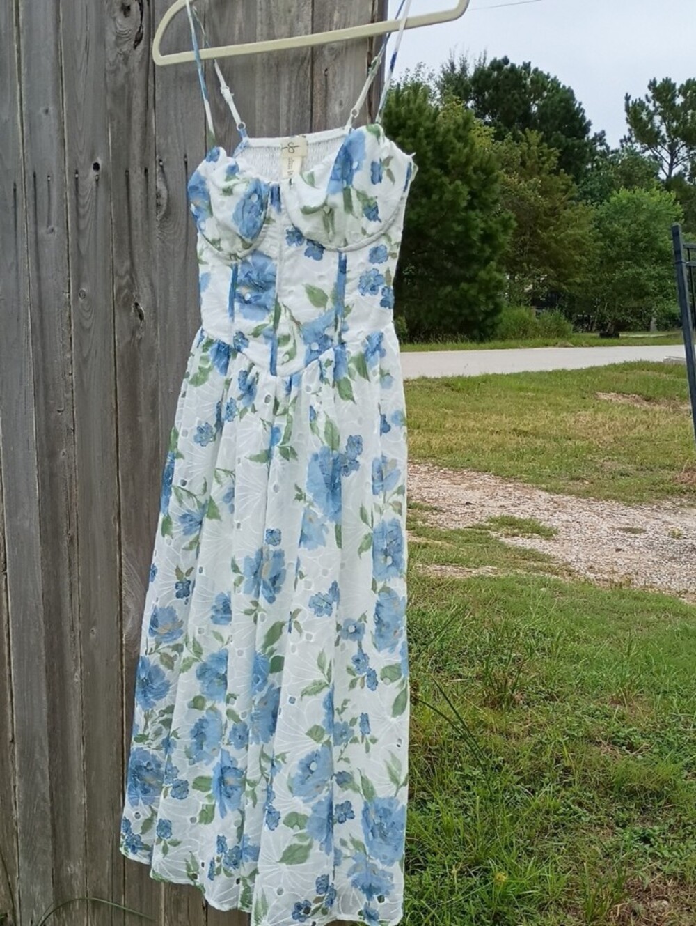 Jessica Simpson Blue Floral Spaghetti Strap Sundress